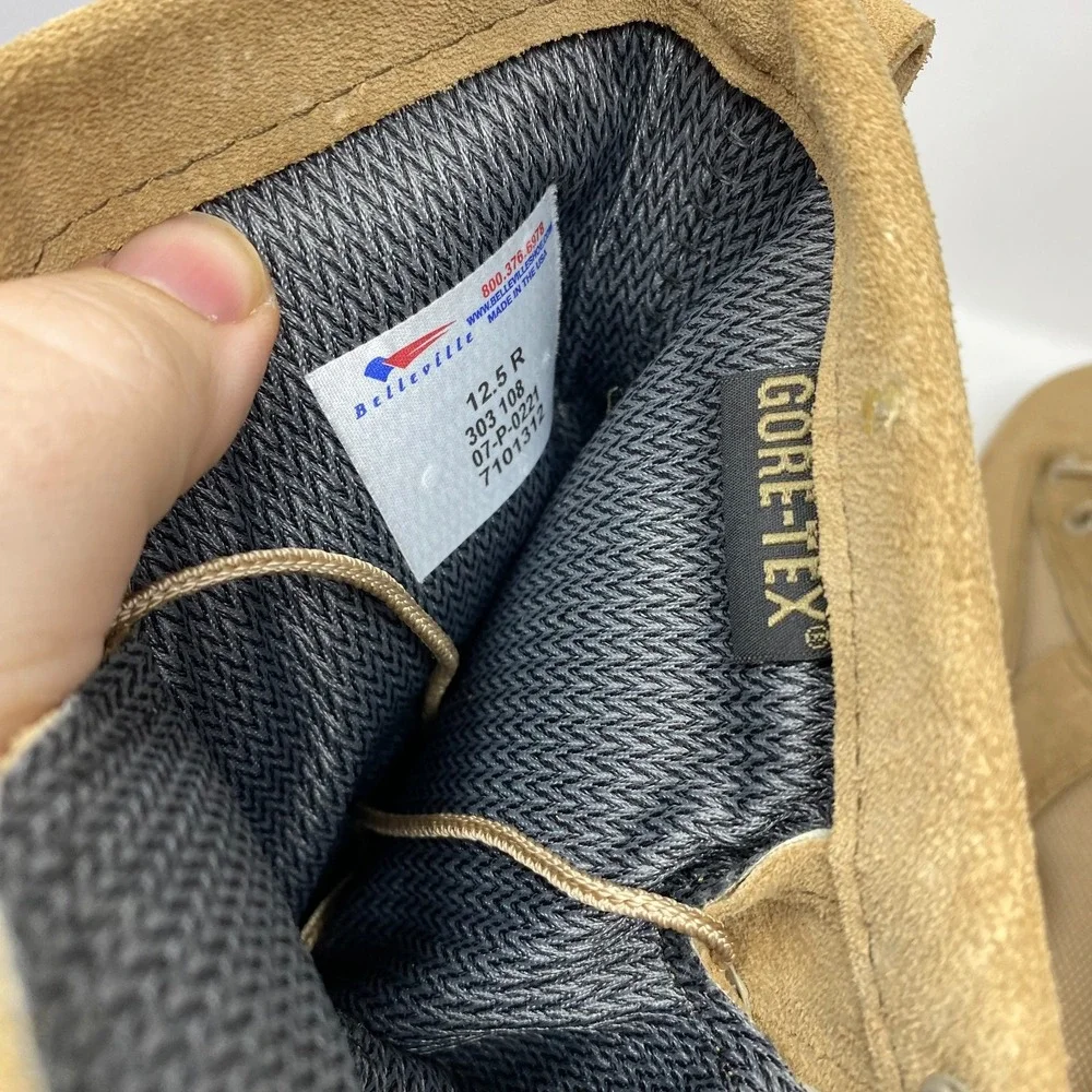 Belleville GORE-TEX Vibram Desert Sand Military Boots Size‎ 12.5R 303 108